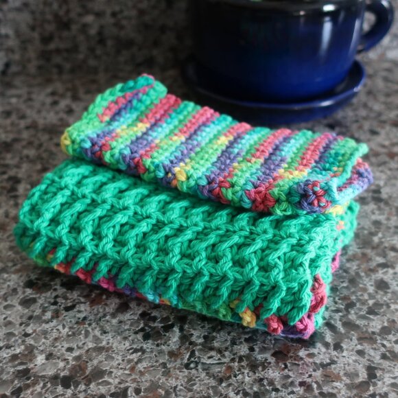 Multicolored Crochet Dish Drying Mats 100% Cotton Kitchen - Picture 8 of 13